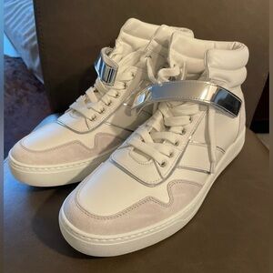 SALVATORE FERRAGAMO MEN’S NOE HIGH-TOP LEATHER SNEAKERS